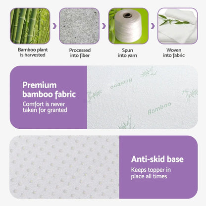 Giselle 8cm Memory Foam Mattress Topper Lavender Infused Bamboo Cover 7-Zone Queen - Mekamart Australia