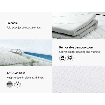 Giselle Bedding Memory Foam Mattress Topper Cool Gel 5cm Double - Mekamart Australia
