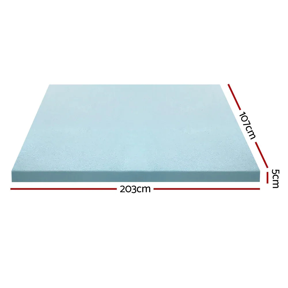 Giselle Bedding Memory Foam Mattress Topper Cool Gel 5cm King Single - Mekamart Australia