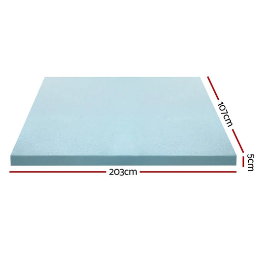 Giselle Bedding Memory Foam Mattress Topper Cool Gel 5cm King Single - Mekamart Australia