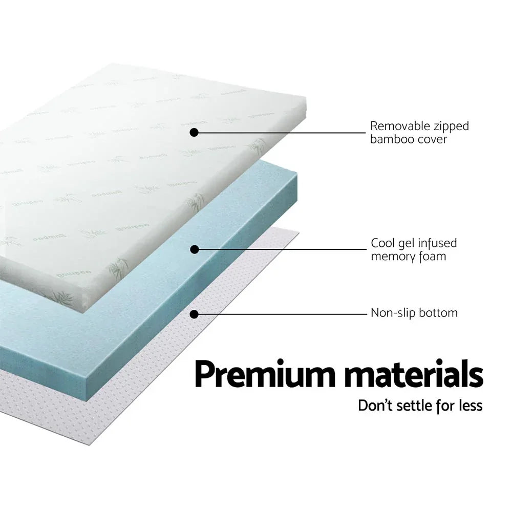 Giselle Bedding Memory Foam Mattress Topper Cool Gel 8cm King - Mekamart Australia