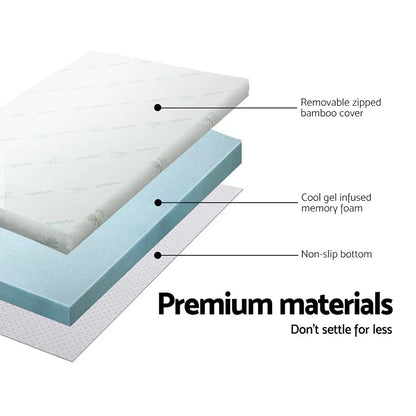 Giselle Bedding Memory Foam Mattress Topper Cool Gel 8cm King - Mekamart Australia