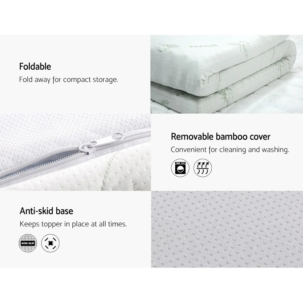 Giselle Bedding Memory Foam Mattress Topper Cool Gel 8cm Queen - Mekamart Australia