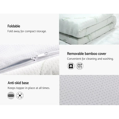 Giselle Bedding Memory Foam Mattress Topper Cool Gel 8cm Queen - Mekamart Australia