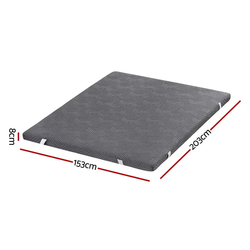 Giselle 8cm Memory Foam Mattress Topper Gel Dual Layer Foam Bamboo Queen - Mekamart Australia
