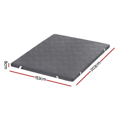 Giselle 8cm Memory Foam Mattress Topper Gel Dual Layer Foam Bamboo Queen - Mekamart Australia
