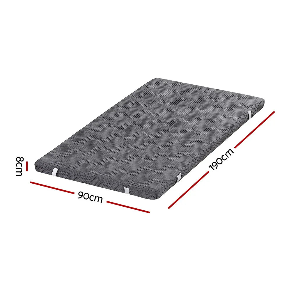 Giselle 8cm Memory Foam Mattress Topper Gel Dual Layer Foam Bamboo Single - Mekamart Australia