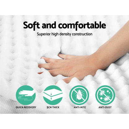Giselle Bedding Memory Foam Mattress Topper Egg Crate 5cm King - Mekamart Australia