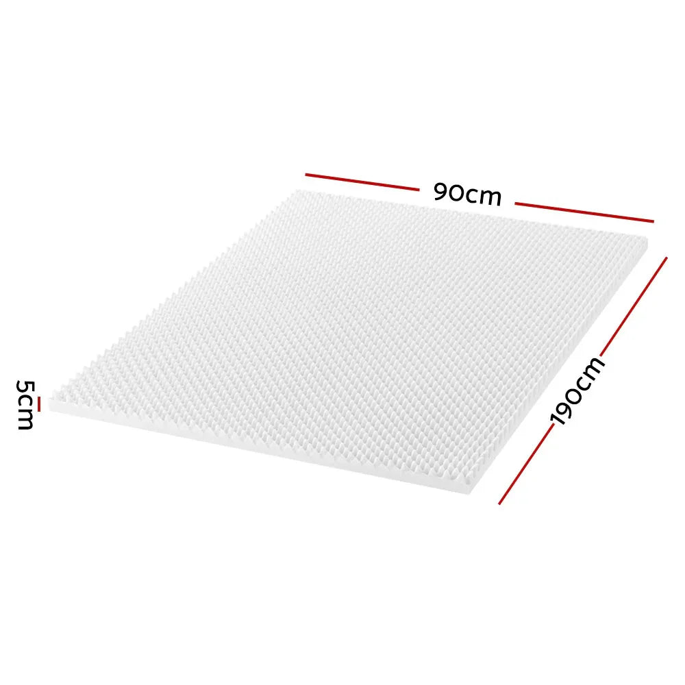Giselle Bedding Memory Foam Mattress Topper Egg Crate 5cm Single - Mekamart Australia