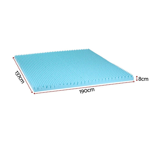 Giselle 8cm Memory Foam Mattress Topper Gel Egg Crate Foam Bamboo Double - Mekamart Australia