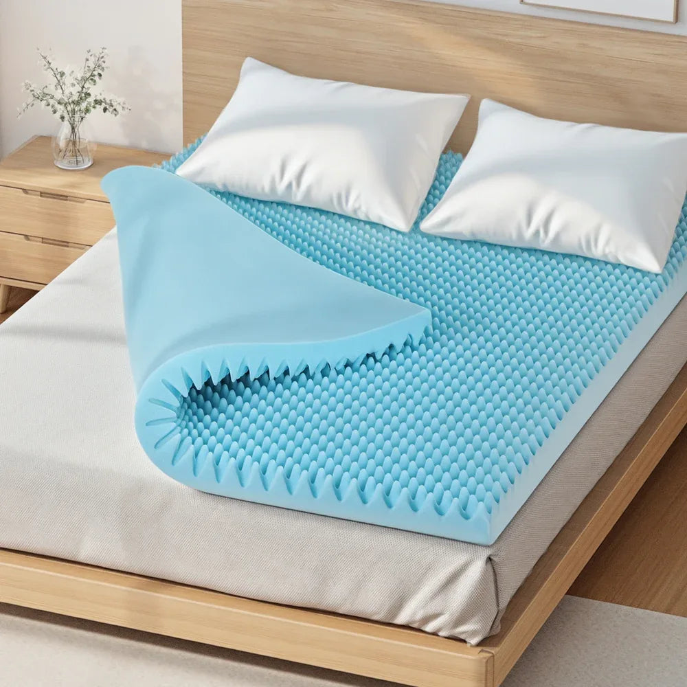 Giselle 8cm Memory Foam Mattress Topper Gel Egg Crate Foam Bamboo King - Mekamart Australia