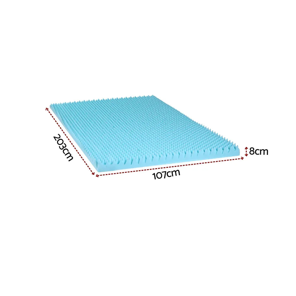 Giselle 8cm Memory Foam Mattress Topper Gel Egg Crate Foam Bamboo King Single - Mekamart Australia