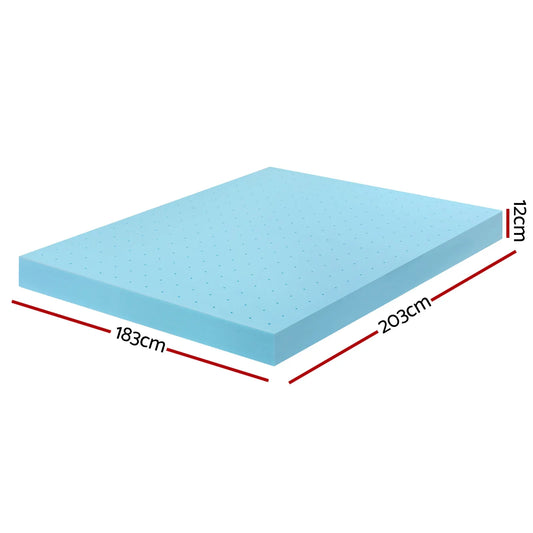 Giselle 12cm Memory Foam Mattress Topper Ventilated Cool Gel Bamboo Cover King - Mekamart Australia