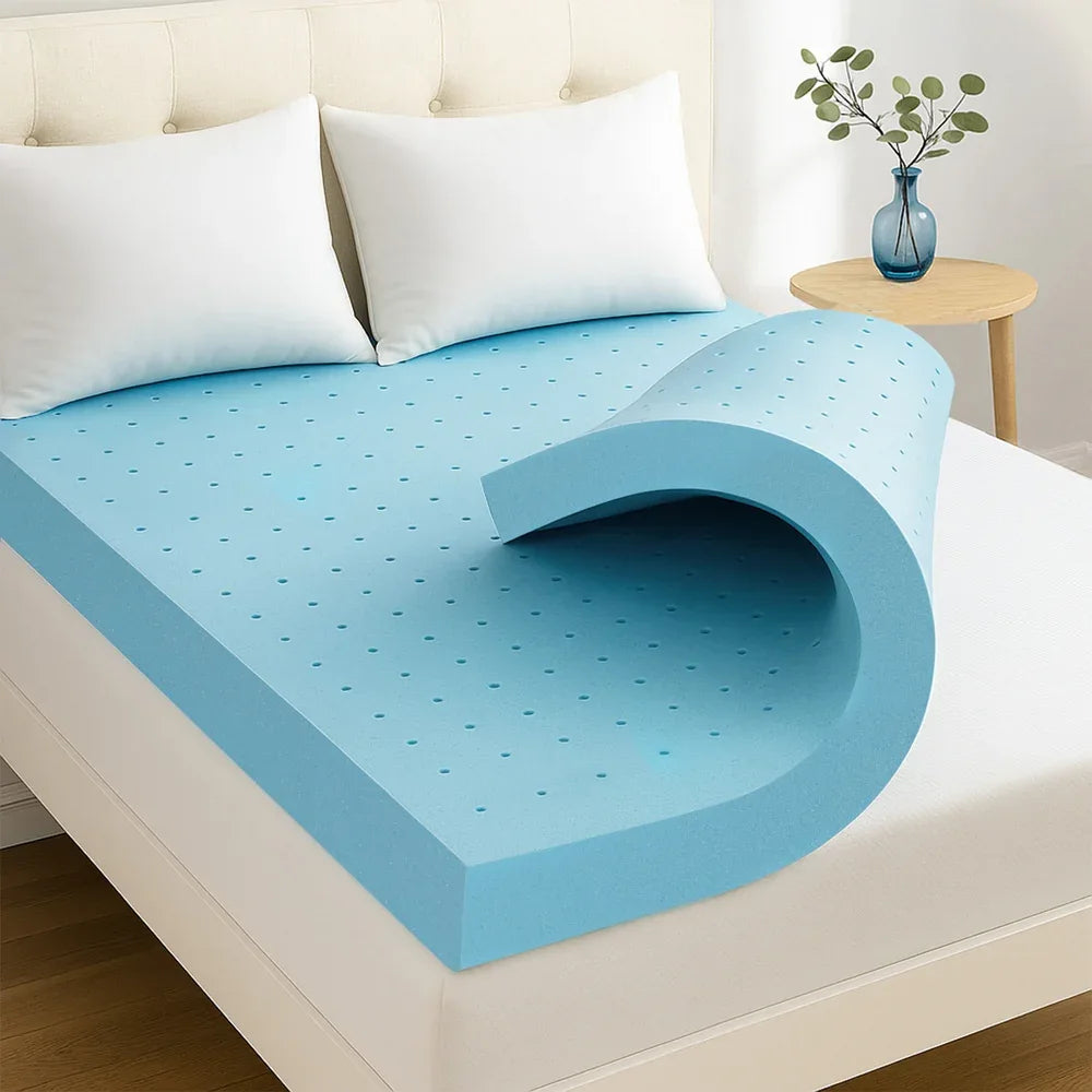 Giselle 12cm Memory Foam Mattress Topper Ventilated Cool Gel Bamboo Cover King - Mekamart Australia