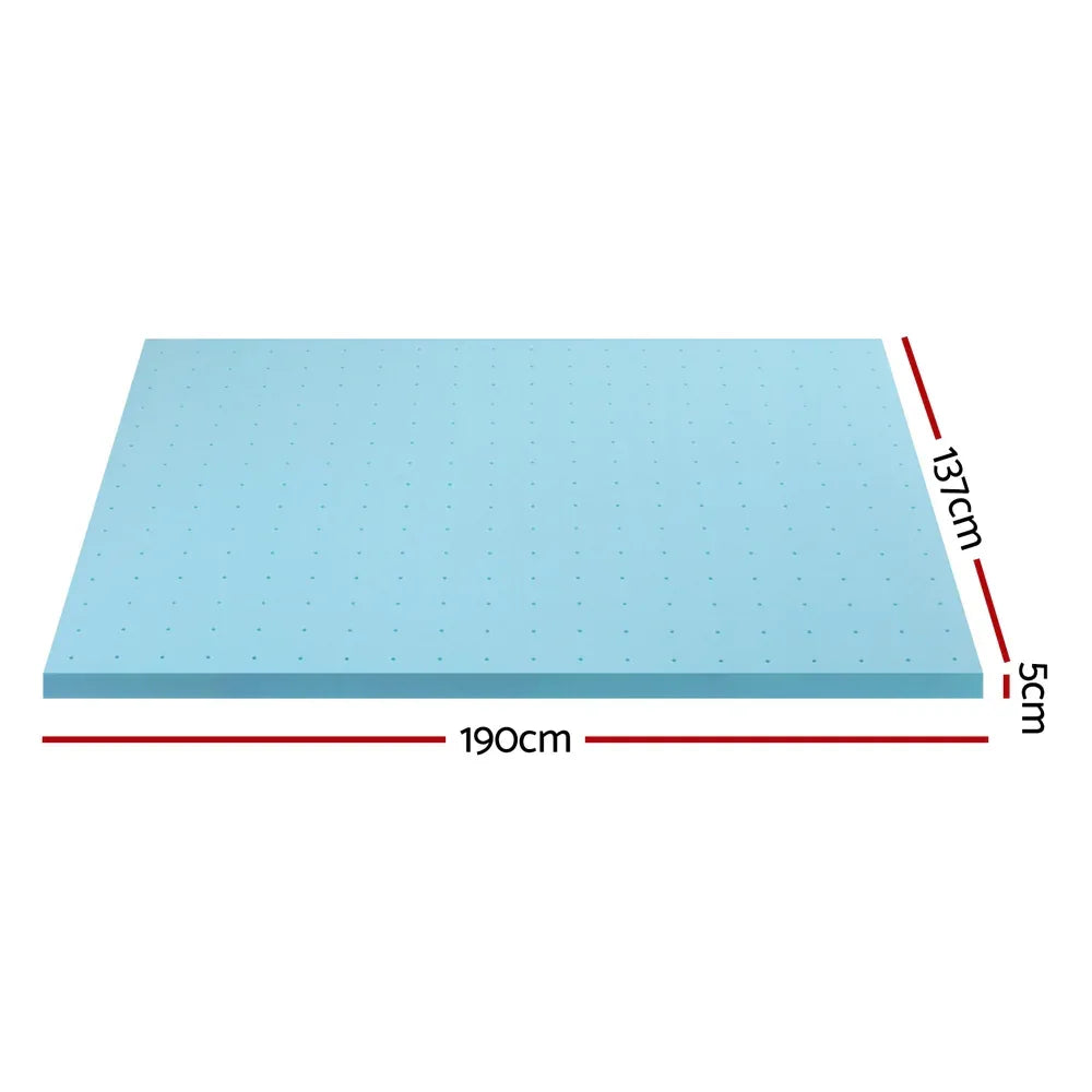 Giselle Bedding Memory Foam Mattress Topper Ventilated Cool Gel 5cm Double - Mekamart Australia