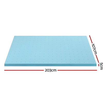 Giselle Bedding Memory Foam Mattress Topper Ventilated Cool Gel 5cm King Single - Mekamart Australia