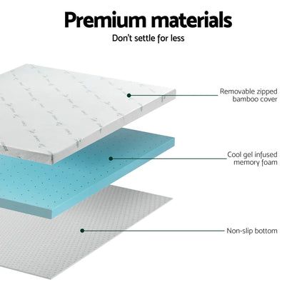 Giselle Bedding Memory Foam Mattress Topper Ventilated Cool Gel 8cm King - Mekamart Australia