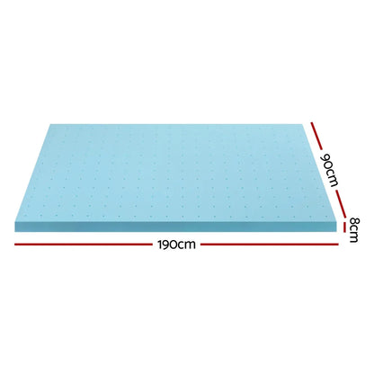 Giselle Bedding Memory Foam Mattress Topper Ventilated Cool Gel 8cm Single - Mekamart Australia