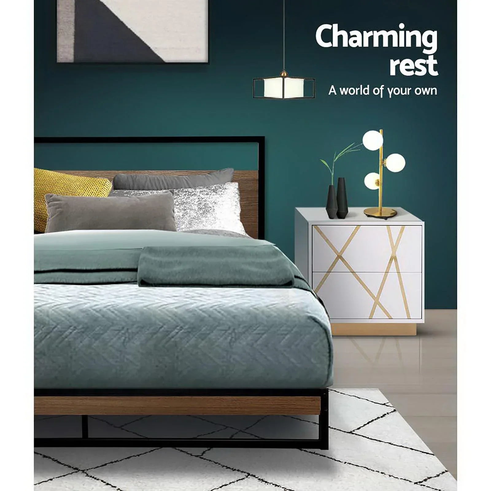 Artiss Bed Frame Double Size Metal Bed Frame DANE - Mekamart Australia
