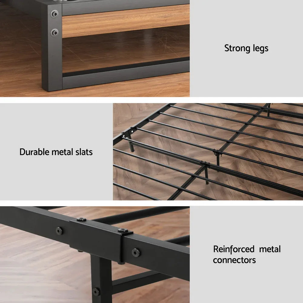 Artiss Metal Bed Frame Double Size Beds Platform with Mattress - Mekamart Australia