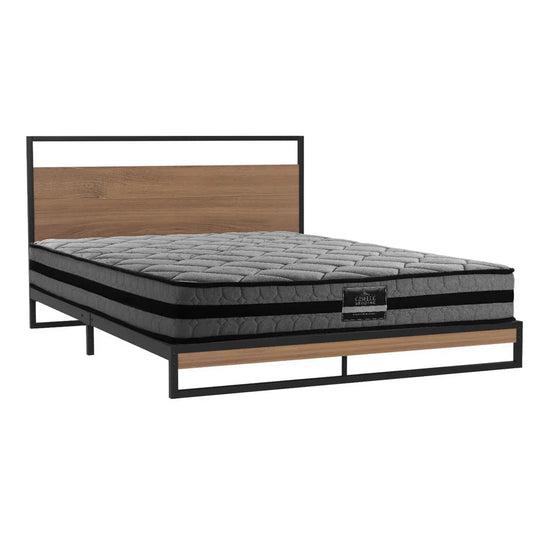 Artiss Bed Frame Queen Size Metal Frame DANE with Mattress - Mekamart Australia