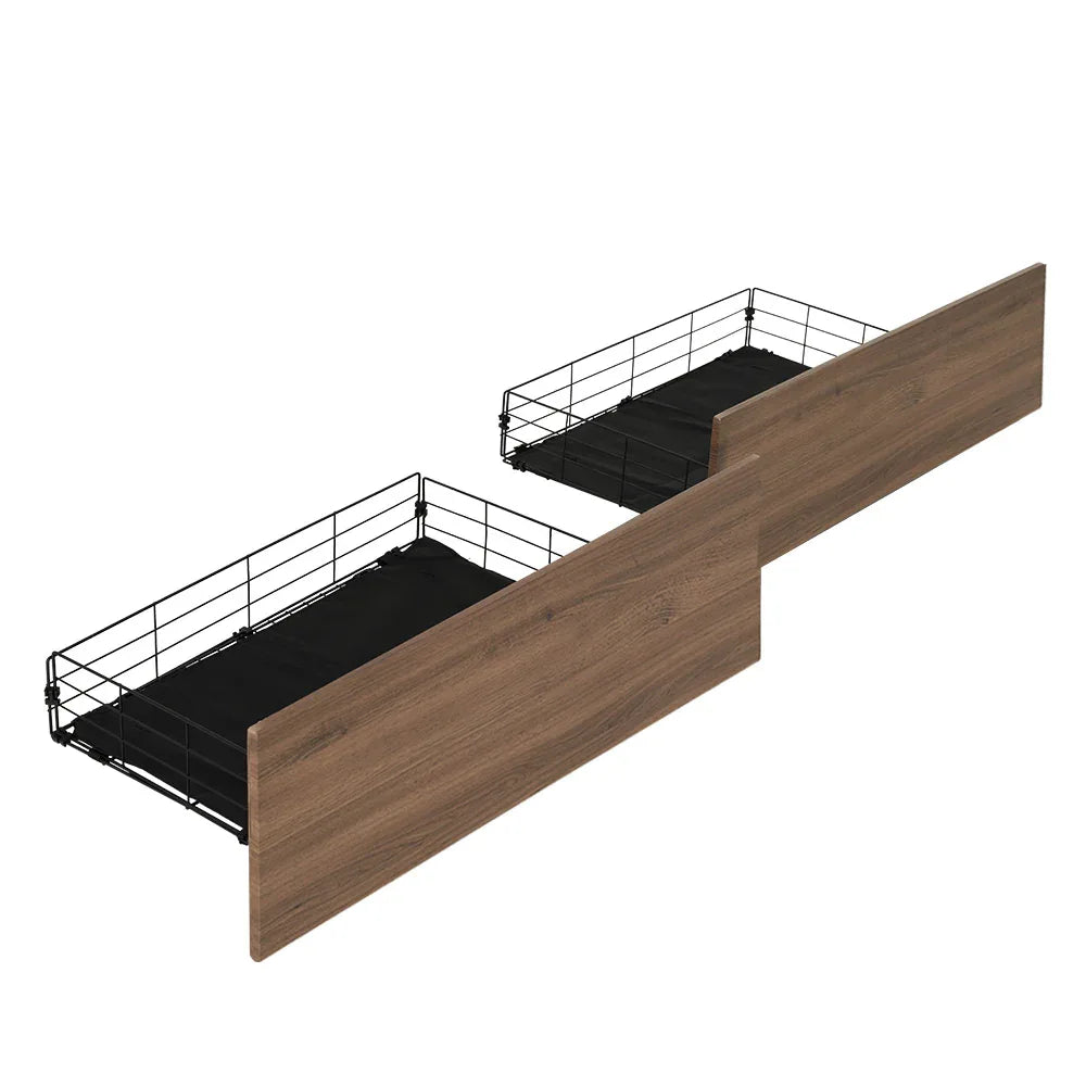 Artiss 2x Bed Frame Storage Drawers Trundle Black - Mekamart Australia