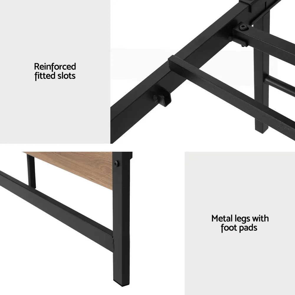 Artiss Bed Frame Double Size Metal Base Mattress Platform Foundation Black DREW - Mekamart Australia