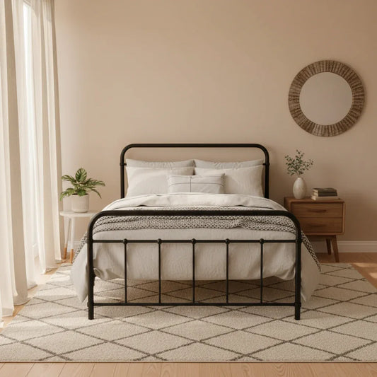 Artiss Bed Frame Metal Bed Frame LEO - King Single(Black) - Mekamart Australia