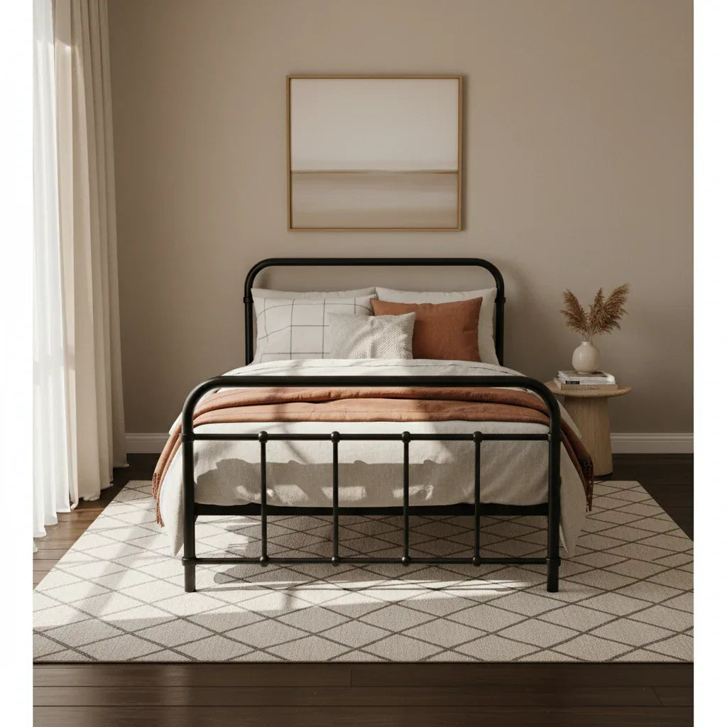 Artiss Bed Frame Metal Bed Frame LEO - Single (Black) - Mekamart Australia