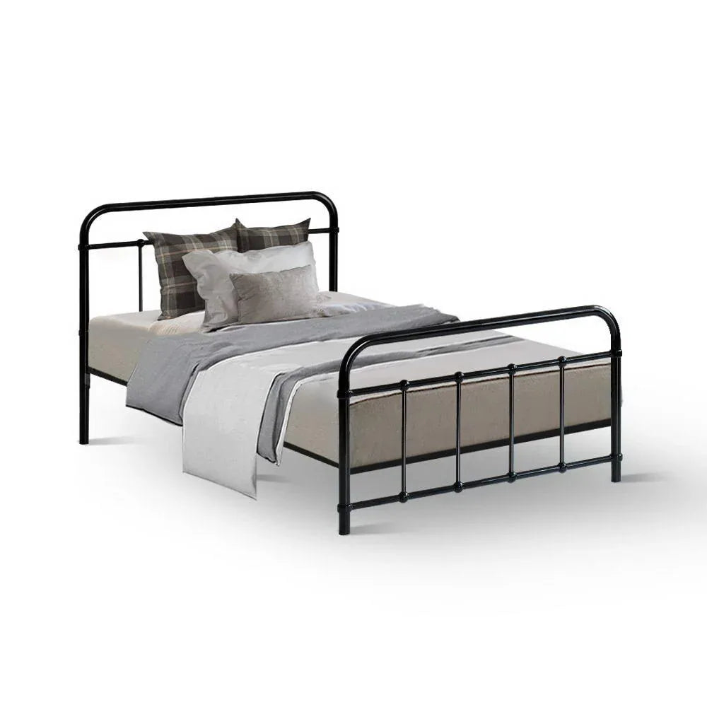 Artiss Bed Frame Metal Bed Frame LEO - Single (Black) - Mekamart Australia
