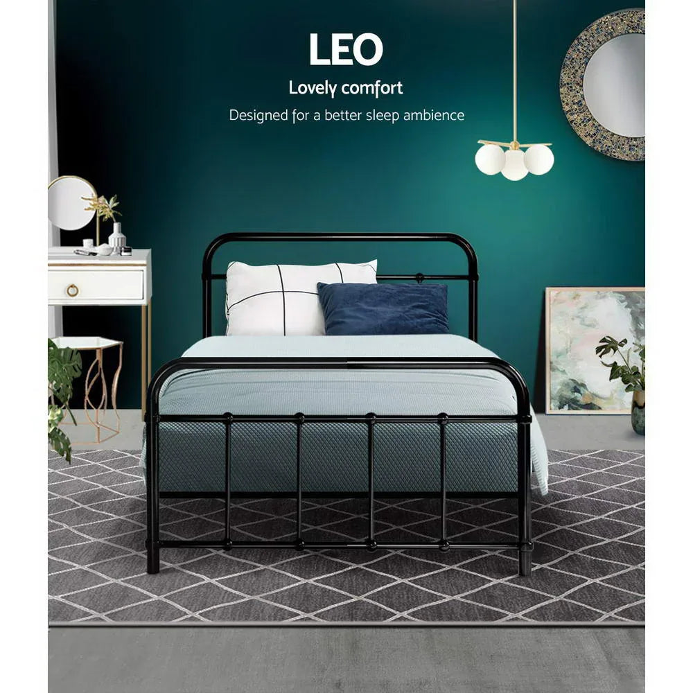 Artiss Bed Frame Metal Bed Frame LEO - Single (Black) - Mekamart Australia