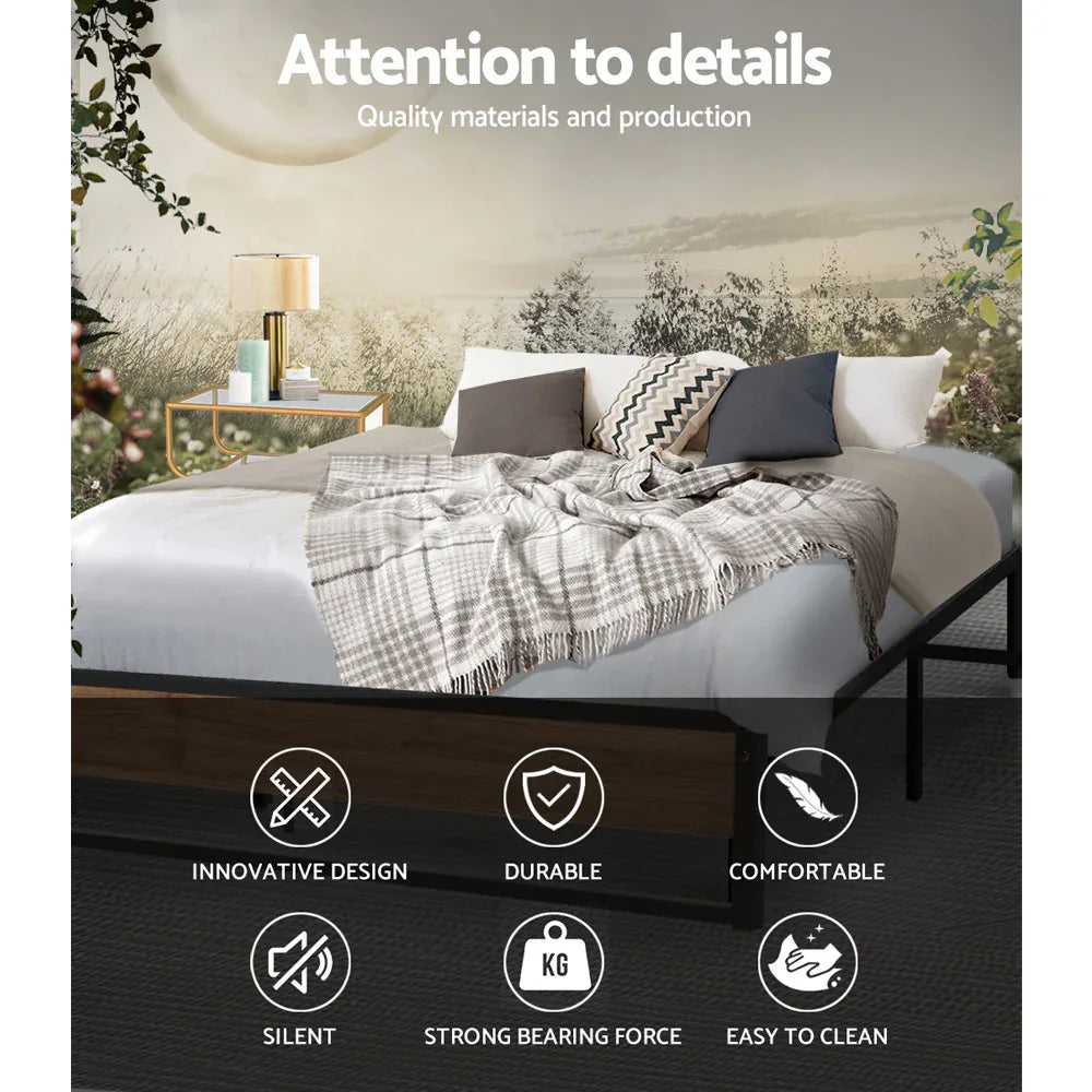 Artiss Bed Frame Metal Bed Frame Bed Base OSLO - Queen - Mekamart Australia