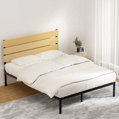 Artiss Bed Frame Queen Size Metal Base Mattress Platform Foundation Black PAULA - Mekamart Australia