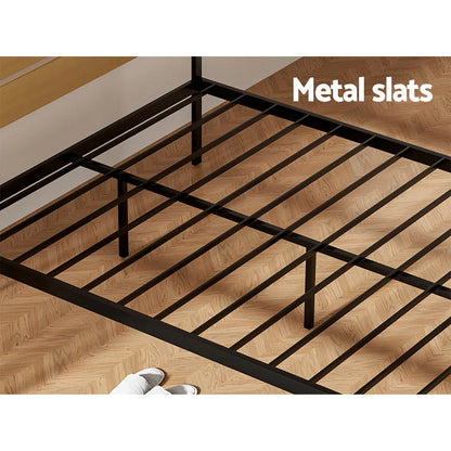 Artiss Bed Frame Queen Size Metal Base Mattress Platform Foundation Black PAULA - Mekamart Australia
