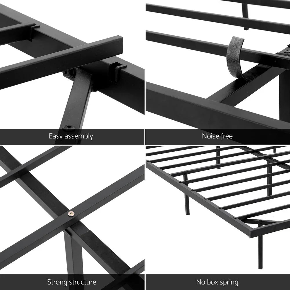 Artiss Double Bed Frame,Floating Metal Bed Frame with Smart LED Lights - Sturdy Metal Platform Bed Base, Silent Design, Tool-Free Assembly, 300KG Capacity for Home/Hotel/Master Bedroom - Mekamart Australia