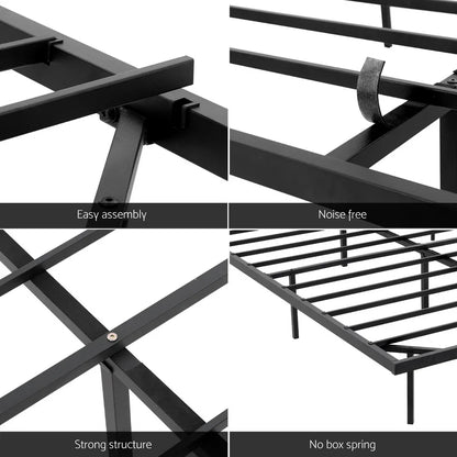 Artiss Double Bed Frame,Floating Metal Bed Frame with Smart LED Lights - Sturdy Metal Platform Bed Base, Silent Design, Tool-Free Assembly, 300KG Capacity for Home/Hotel/Master Bedroom - Mekamart Australia