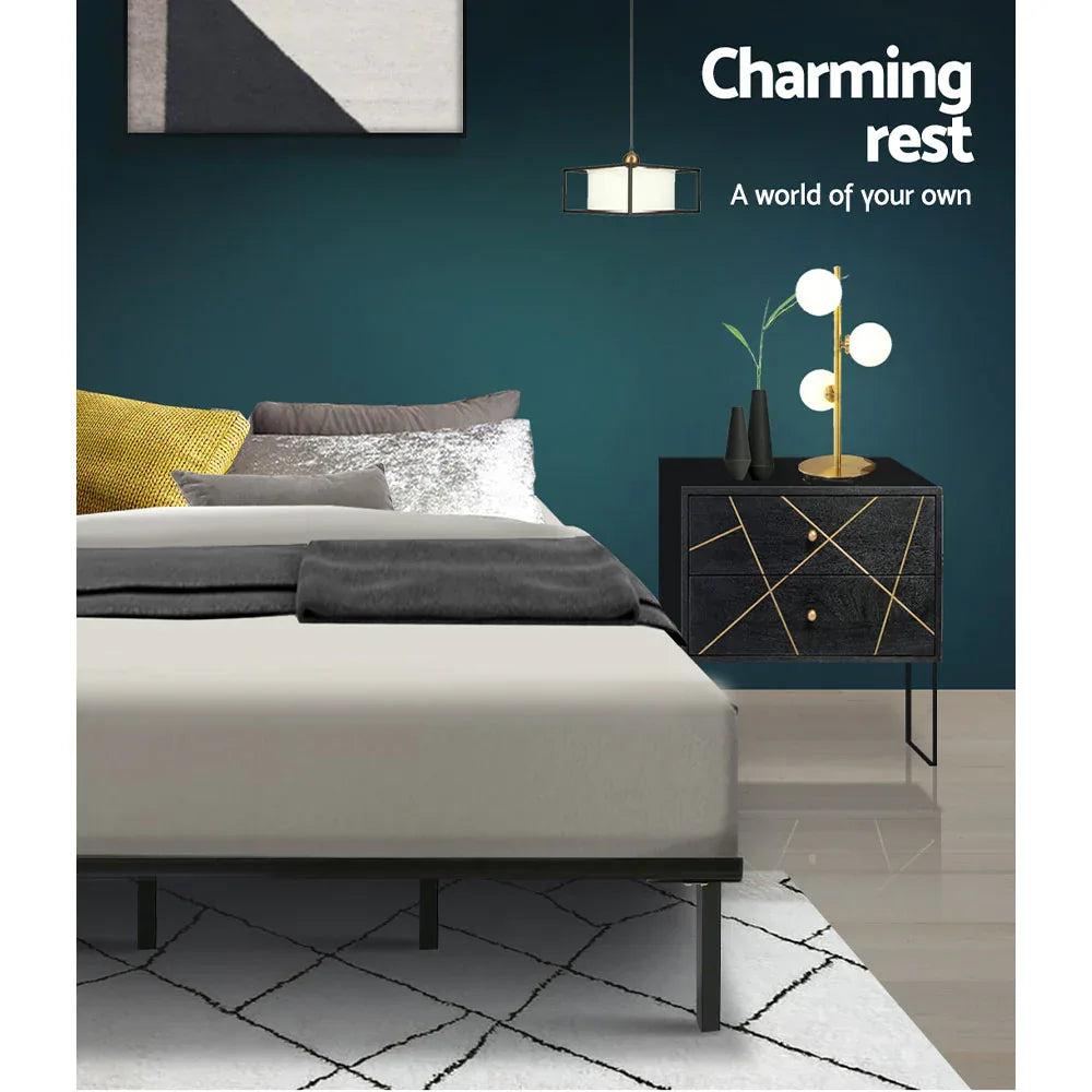 Artiss Bed Frame Queen Size Metal Bed Frame TED - Mekamart Australia