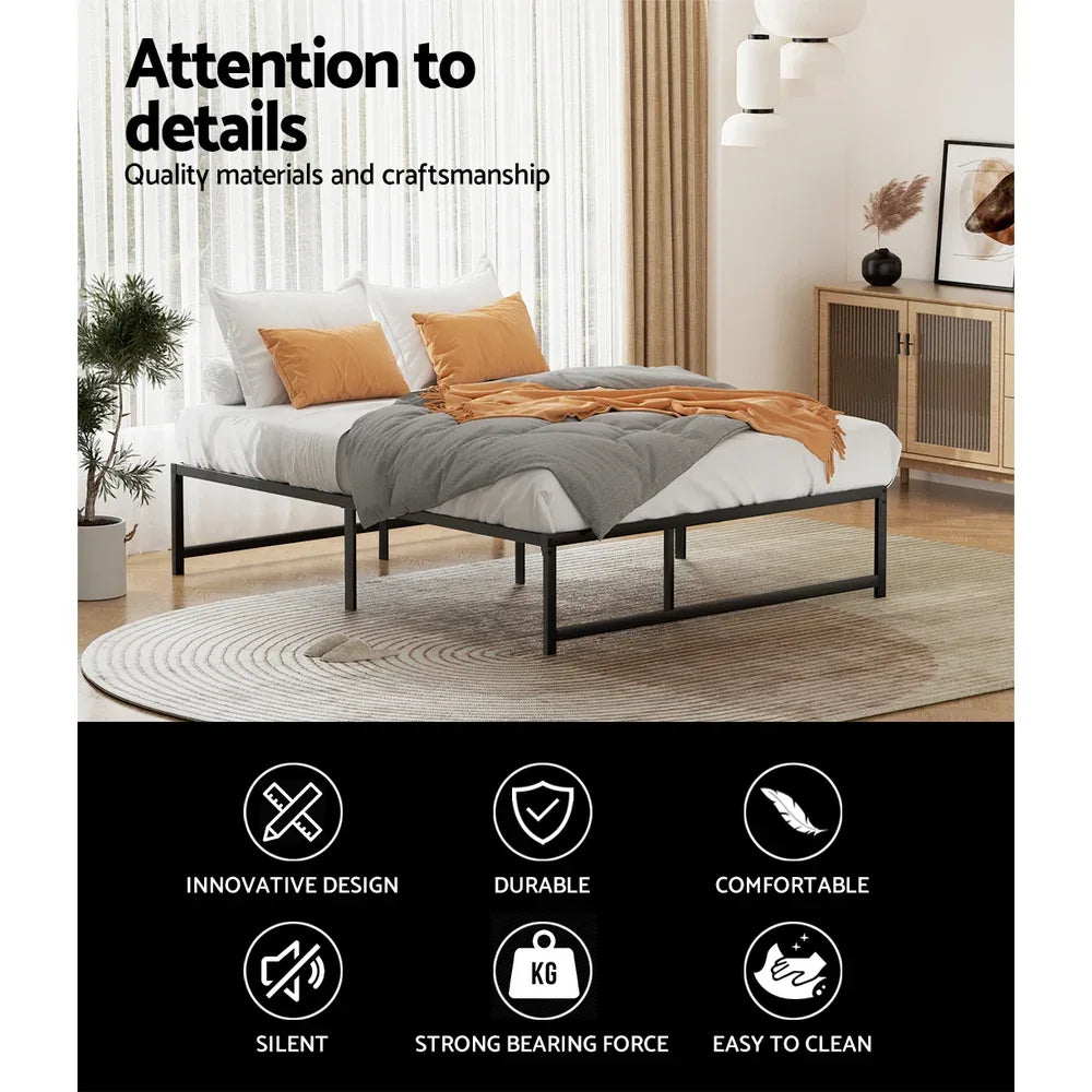 Artiss Bed Frame Queen Size Metal Bed Frame TINO - Mekamart Australia