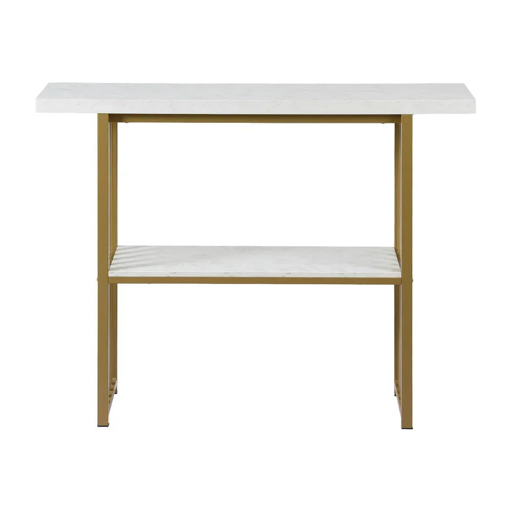 Artiss Console Table Marble Effect White&Gold - Mekamart Australia