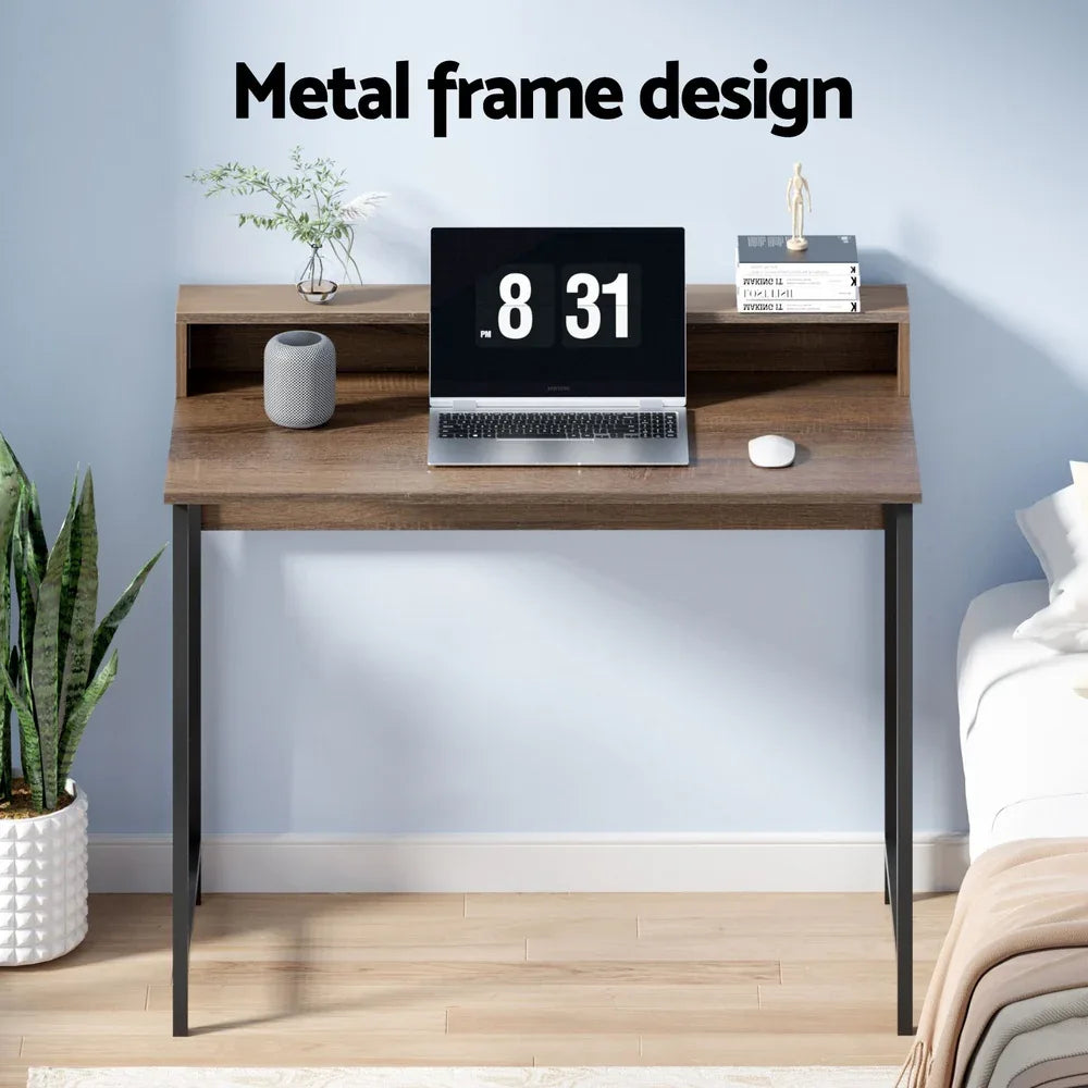 Artiss Computer Desk Shelf Oak 100CM - Mekamart Australia