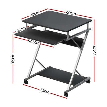 Artiss Computer Desk Keyboard Tray Shelf Black 60CM - Mekamart Australia