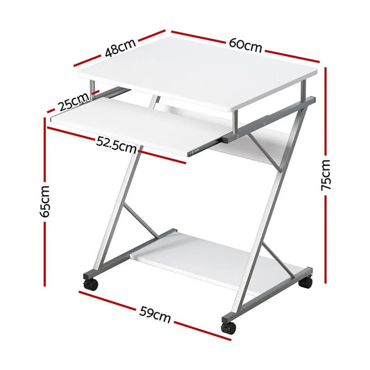 Artiss Computer Desk Keyboard Tray Shelf White 60CM - Mekamart Australia