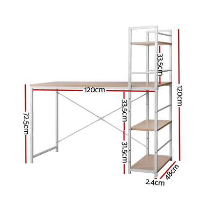 Artiss Computer Desk Shelf Oak 120CM - Mekamart Australia
