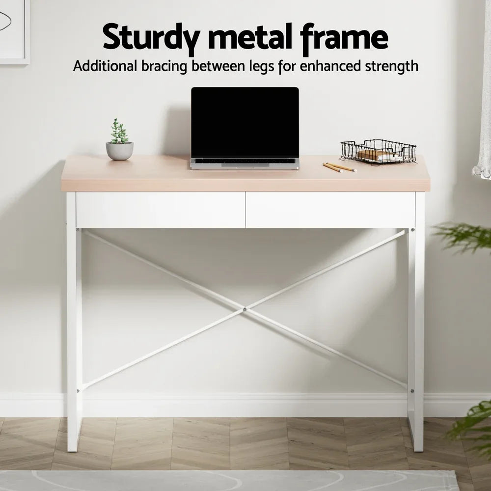 Artiss Computer Desk Drawer Storage Oak 100CM - Mekamart Australia
