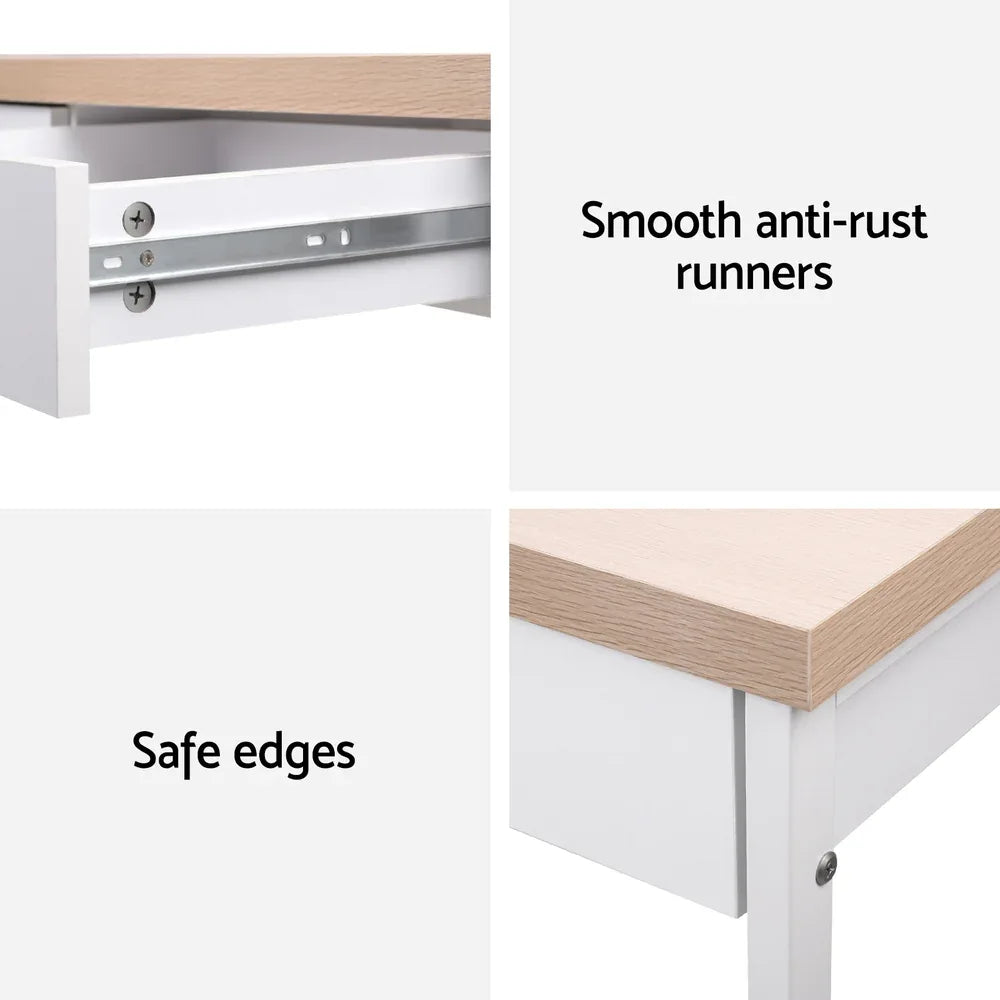 Artiss Computer Desk Drawer Storage Oak 100CM - Mekamart Australia