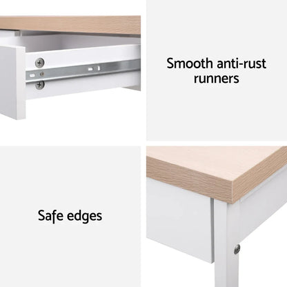 Artiss Computer Desk Drawer Storage Oak 100CM - Mekamart Australia