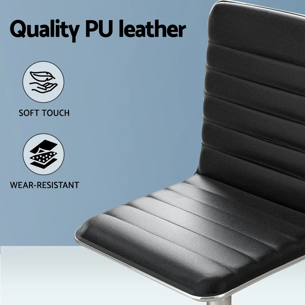 Artiss Computer Desk 120cm Executive Office Chairs Set PU Leather Low Back Black - Mekamart Australia