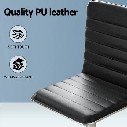 Artiss Computer Desk 120cm Executive Office Chairs Set PU Leather Low Back Black - Mekamart Australia