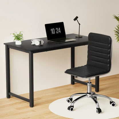 Artiss Computer Desk 120cm Executive Office Chairs Set PU Leather Low Back Black - Mekamart Australia