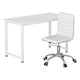 Artiss Computer Desk 120cm Executive Office Chairs Set PU Leather Low Back White - Mekamart Australia